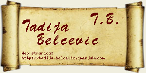 Tadija Belčević vizit kartica
